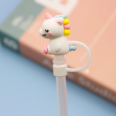 Cute Cartoon Silicone Straw Cap Dust PlugTumbler Straw Toppers for Tumblers, Dust-Proof Drinking Straw Caps for Reusable Straws Tips